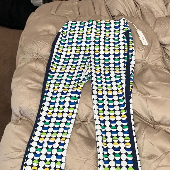 Kinona Mod Dot Crop Golf Pants with Navy Stripe Small - Picture 3 of 10